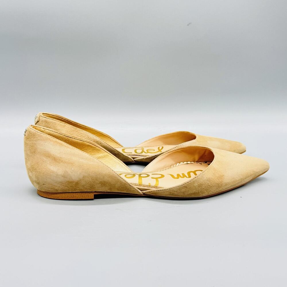 Sam Edelman Shoes Womens 9 Beige Suede Rodney D'Orsay Flats Pointed Toe Slip On